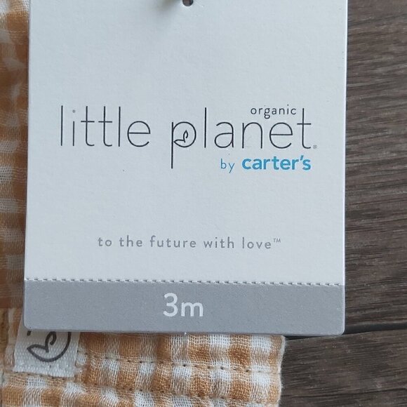 Little Planet by Carter's 100% Cotton Brown/White Plaid Overalls: Classic Style - Picture 6 of 7